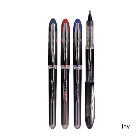 Pióro kulkowe Uni UB-205 czerwone z tuszem pigmentowym, wodoodpornym, wymienny wkład, średnica kulki 0,5 mm