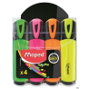 Zakreślacz FLUO PEPS Maped mix kolorów 4 sztuki w etui z zawieszką
