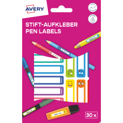 Avery Zweckform Naklejki na przybory do pisania 50 x 10 mm, 30 sztuk, kolorowe buźki