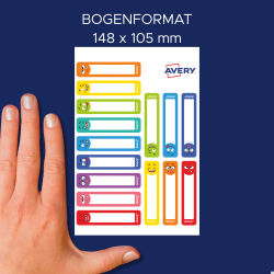 Avery Zweckform Naklejki na przybory do pisania 50 x 10 mm, 30 sztuk, kolorowe buźki