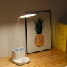 Lampka biurkowa Platinet 5W z akumulatorem, przybornikiem na długopisy i ładowarką USB, biała