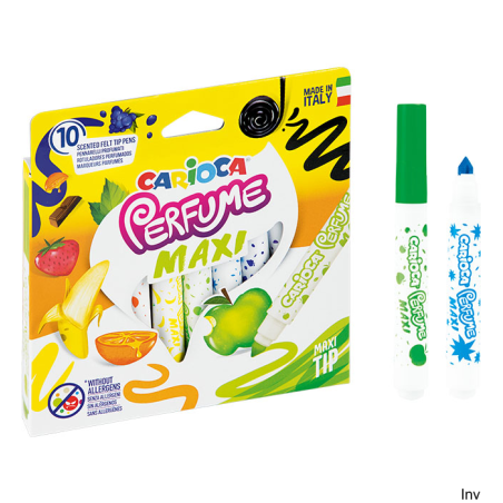 Pisaki zapachowe Carioca PERFUME MAXI 10 kolorów 1-7 mm, łatwo zmywalny tusz