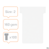 Karteczki T-Card Nobo, rozmiar 2, białe, 100 sztuk