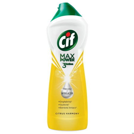 Cif Mleczko z wybielaczem MAX POWER Citrus Harmony 780g do czyszczenia powierzchni emaliowanych i ceramicznych