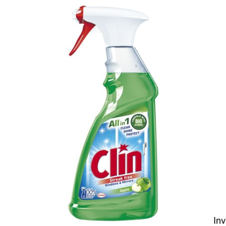 Clin Płyn do szyb 500ml z rozpylaczem o zapachu jabłka