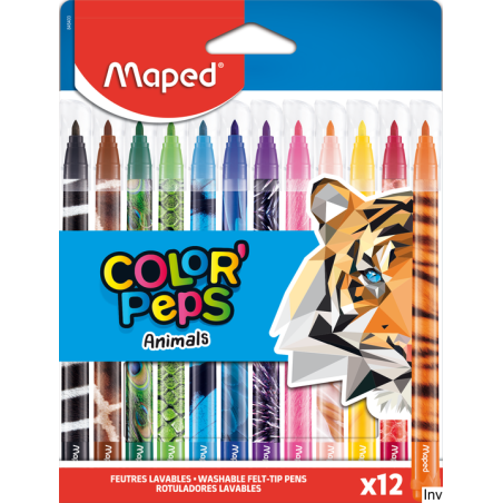 Flamastry COLORPEPS ANIMALS 12 sztuk Maped