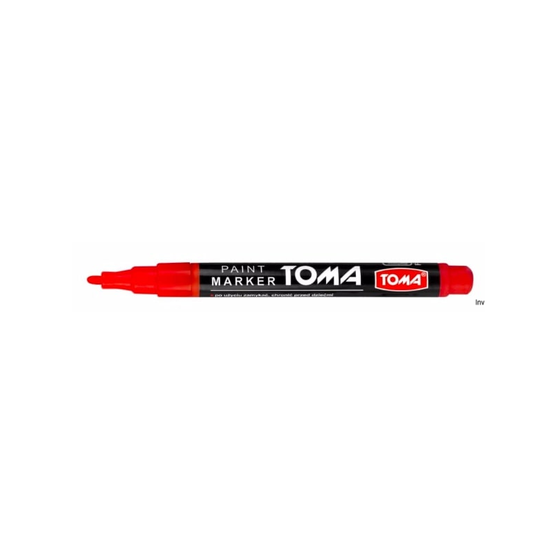 Marker olejowy Toma TO-441 czerwony cienka fibrowa końcówka 1,5mm