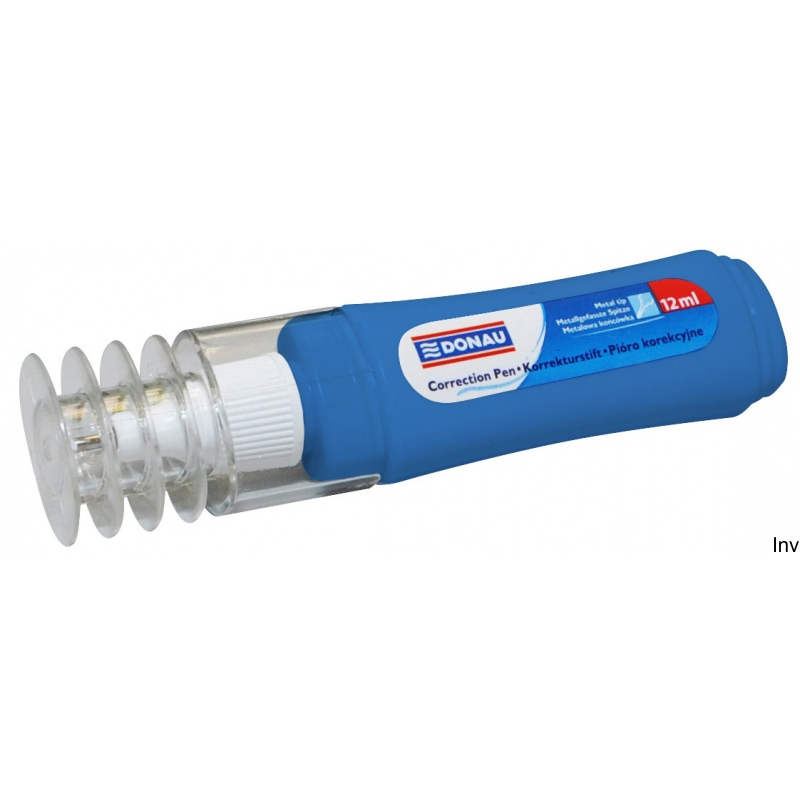 Korektor w piórze Donau 12ml z metalową końcówką, niebieski