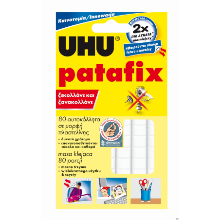 Masa samoprzylepna UHU PATAFIX 50g do wielokrotnego łączenia różnych powierzchni