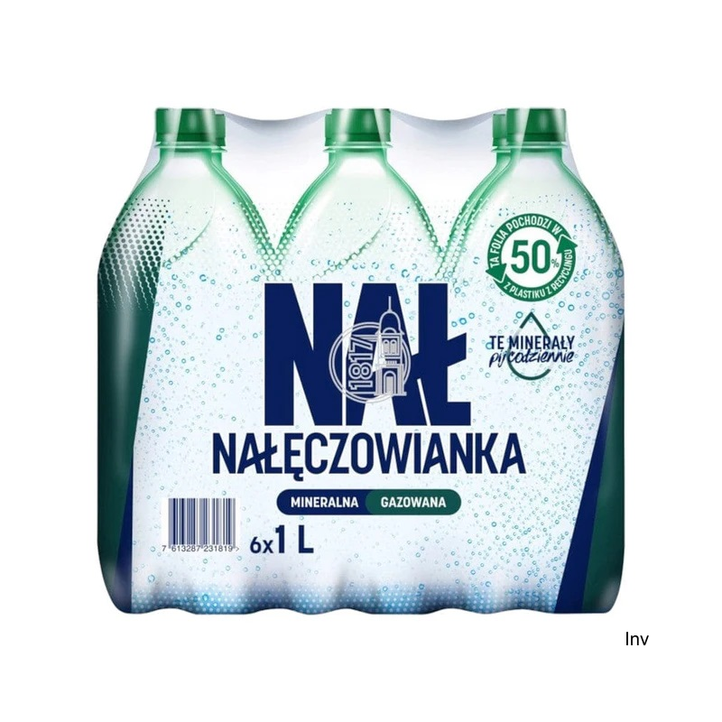 Woda gazowana Nałęczowianka 1.0L butelka PET zgrzewka 6 sztuk