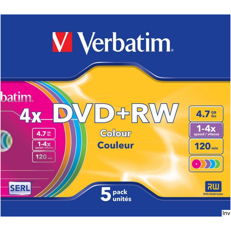 Verbatim DVD+RW 4.7GB x4 Slim Color