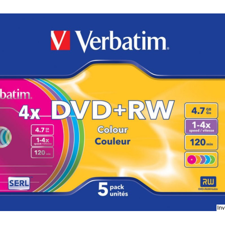 Verbatim DVD+RW 4.7GB x4 Slim Color