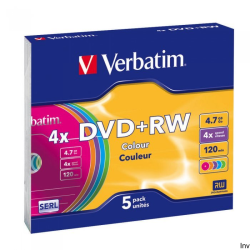 Verbatim DVD+RW 4.7GB x4 Slim Color