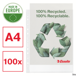 Koszulka groszkowa Esselte Recycled Premium PP 70 mic. A4 opakowanie 100 sztuk
