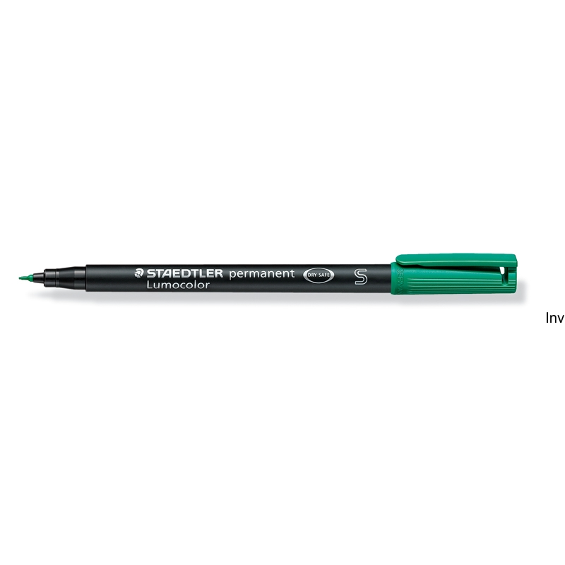Foliopis permanentny Staedtler Lumocolor S 313 zielony, zestaw 4 sztuki w etui