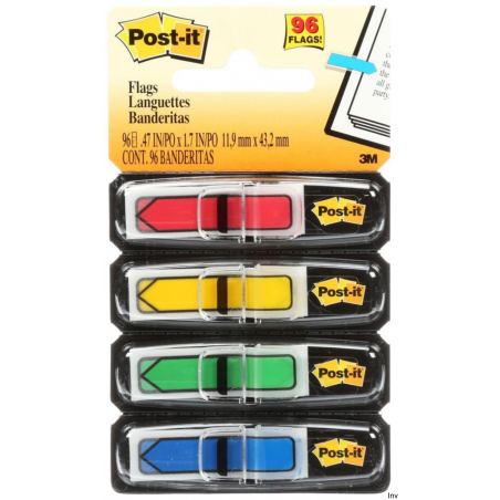Post-It 3M zakładki indeksujące strzałki 12x43mm 4x24 sztuki neonowe