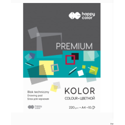Blok techniczny Happy Color PREMIUM A4 10 kolorów 220 g