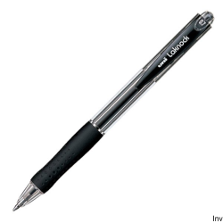 Długopis Uni SN-100 czarny, automatycznie chowany wkład, gumowy uchwyt, grubość linii 0,25 mm