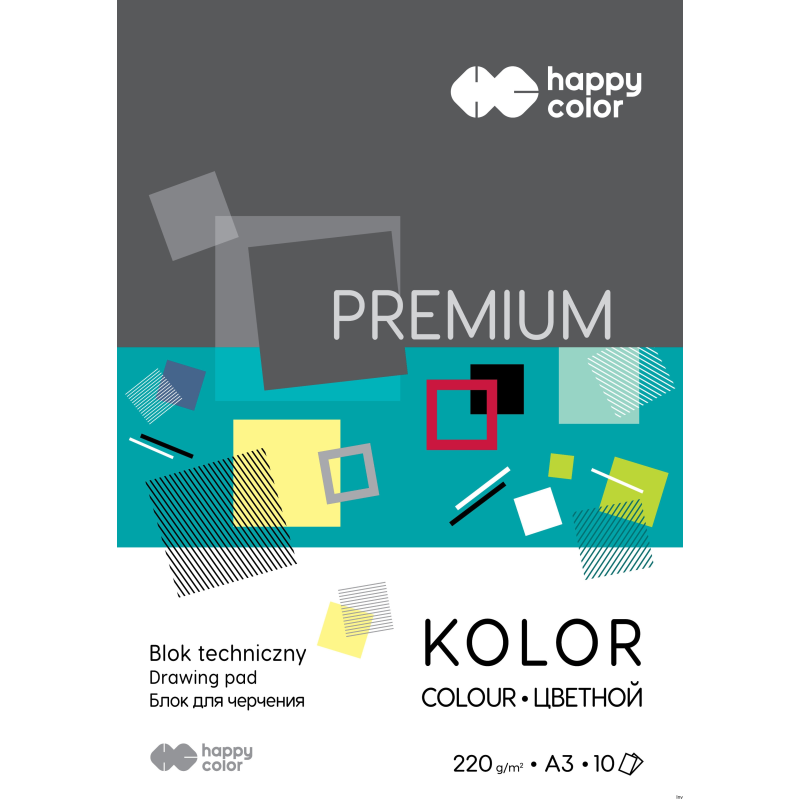Blok techniczny kolor PREMIUM 220g A3 Happy Color 3722 3040-09