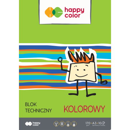 Blok techniczny kolor 170g A3 Happy Color 3550