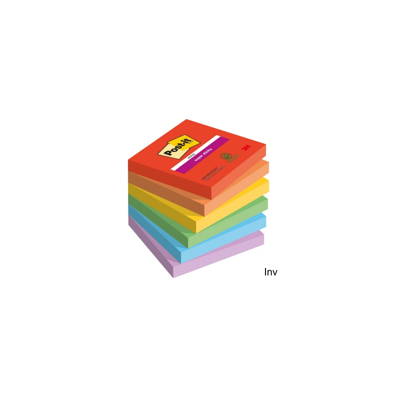 Bloczek samoprzylepny POST-IT Super Sticky PLAYFUL, 76x76 mm, 540 karteczek