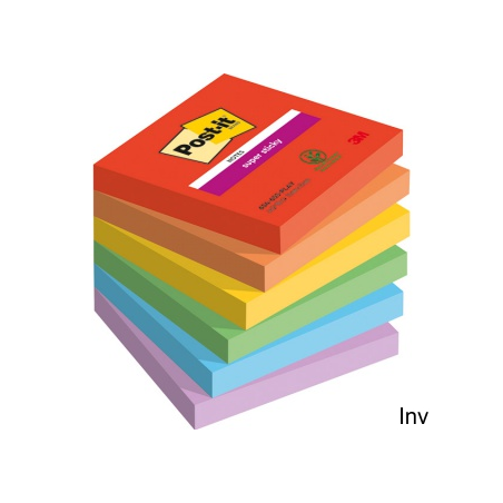 Bloczek samoprzylepny POST-IT Super Sticky PLAYFUL, 76x76 mm, 540 karteczek