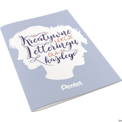 Zestaw do nauki kaligrafii Pentel z 4 pisakami pędzelkowymi i książeczką do letteringu