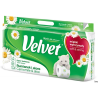 Papier toaletowy Velvet 3-warstwowy zapach rumianku, opakowanie 8 rolek, kolor biały