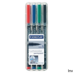 Foliopis permanentny Lumocolor S313 WP4 czarny 4 sztuki w etui Staedtler