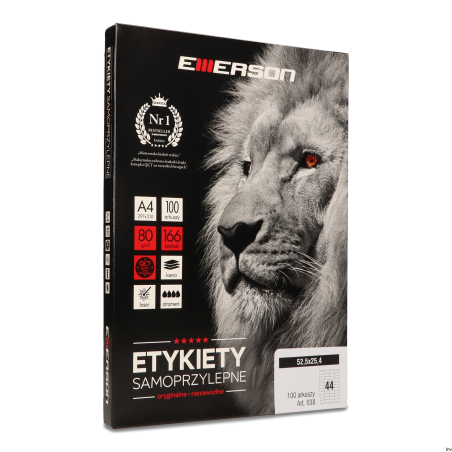 Etykiety A4 52,5x25,4mm białe EMERSON 038 eta4525x254w 100 sztuk