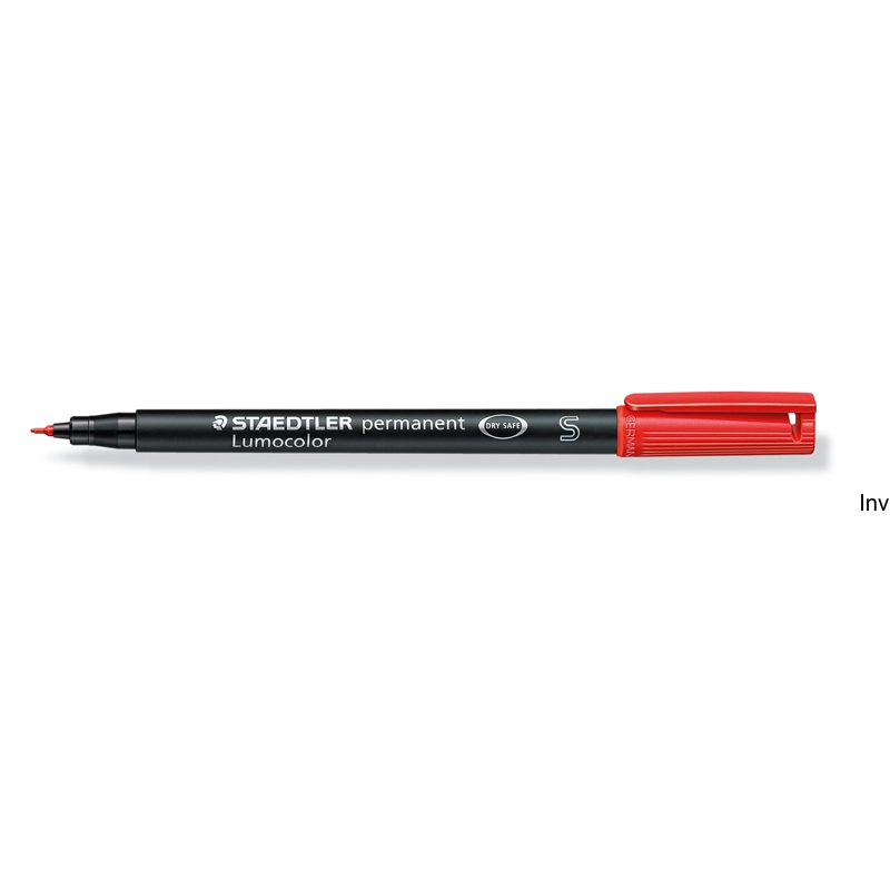 Foliopis permanentny Staedtler Lumocolor S313-2 czerwony, zestaw 4 sztuki w etui