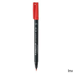 Foliopis permanentny Staedtler Lumocolor S313-2 czerwony, zestaw 4 sztuki w etui