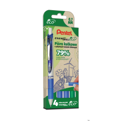 Pióro kulkowe ENERGEL ECO 4 sztuki PENTEL BL77E-ST4DCCCPL