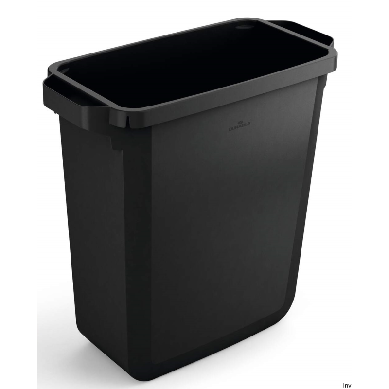 Kosz prostokątny 60l czarny Durable do odpadków i recyklingu, możliwość dokupienia pokrywki