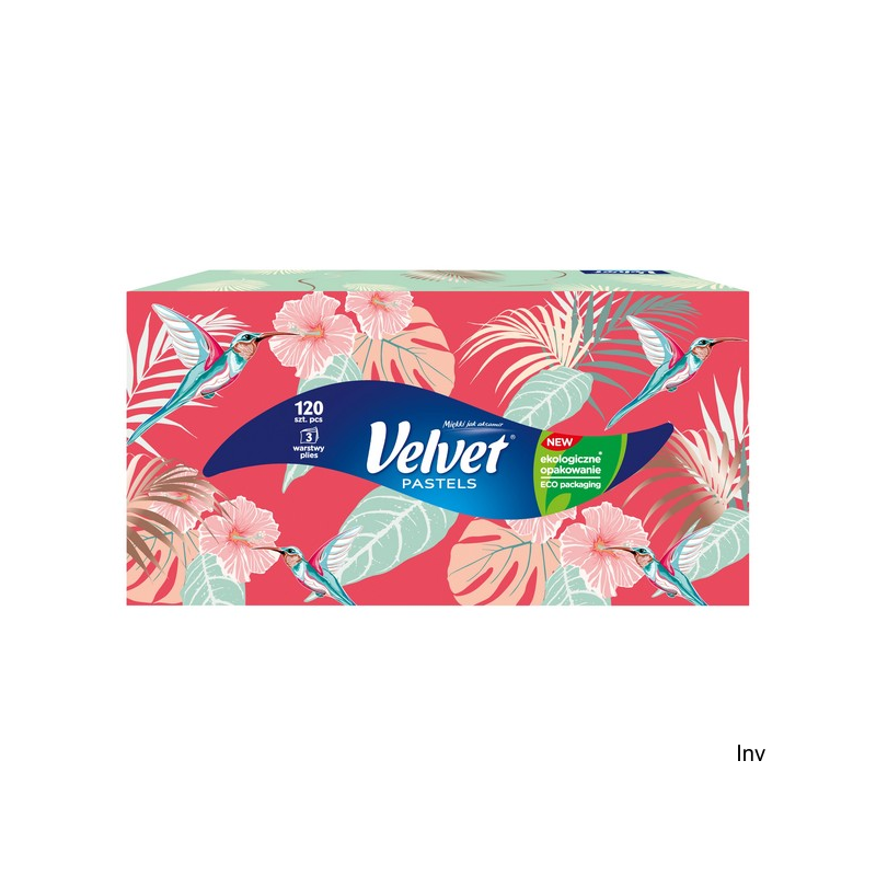 Chusteczki Velvet Harmony 120 sztuk 3-warstwowe 100% celuloza