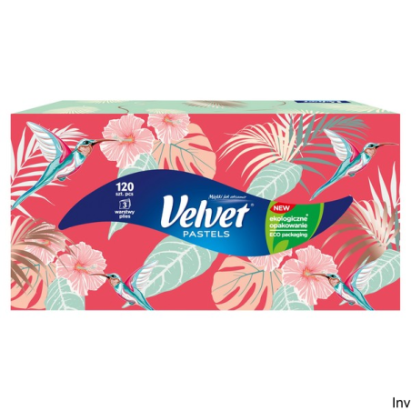 Chusteczki Velvet Harmony 120 sztuk 3-warstwowe 100% celuloza