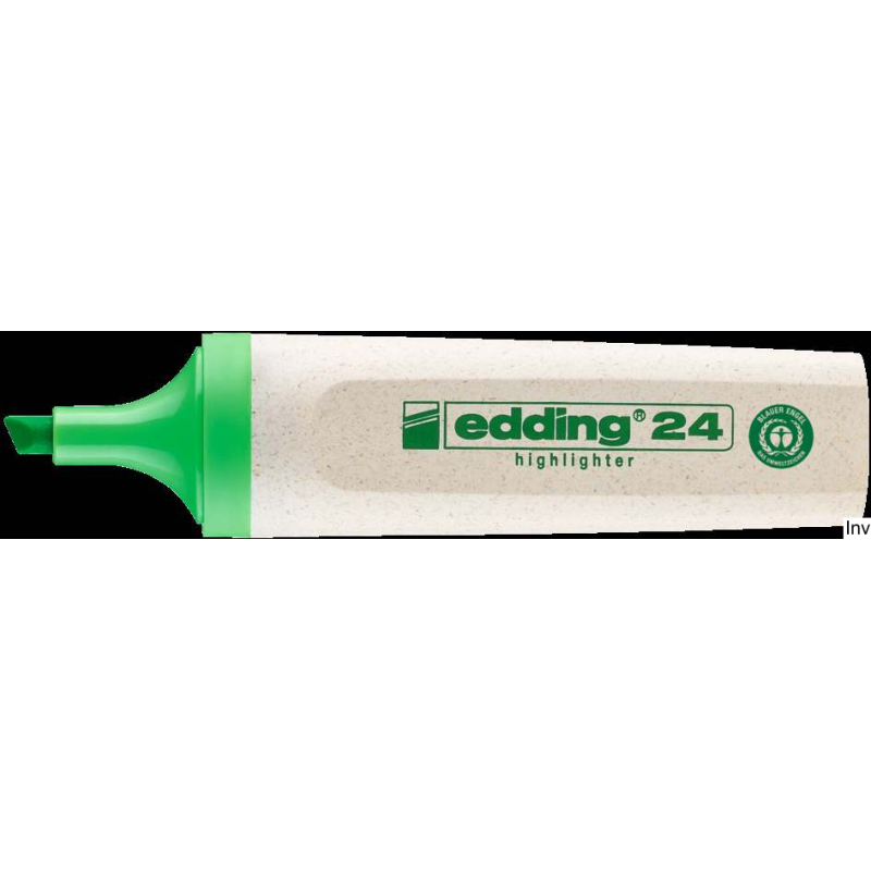 Zakreślacz ekologiczny Edding zielony 24/011, 10 sztuk, tusz na bazie wody, ścięta końcówka