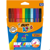Flamastry BIC Kids Visa, zmywalne, 12 kolorów, dla dzieci powyżej 5 lat