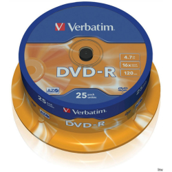 Płyta DVD-R Verbatim Matt Silver 4,7GB 16x 25 sztuk