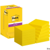 Bloczek samoprzylepny POST-IT SUPER STICKY 654-S, 76x76 mm, 12x90 kartek, żółty, 3M