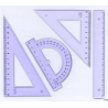 Komplet geometryczny Pratel z linijką 16 cm, kątomierzem i ekierkami 45/60 stopni
