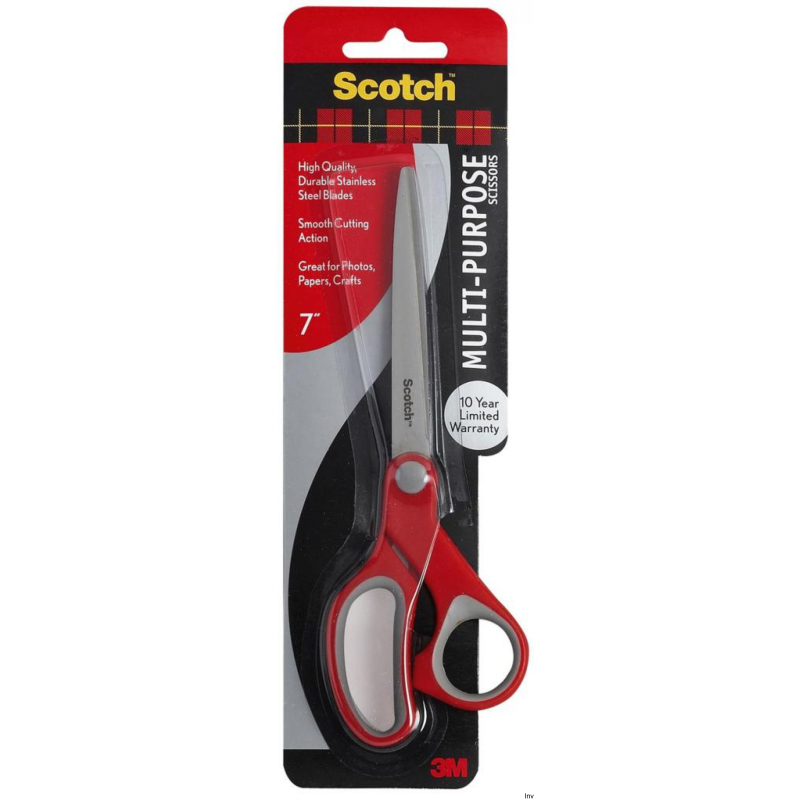 Nożyczki biurowe Scotch 3M 18 cm ergonomiczne czerwono-szare ze stali nierdzewnej