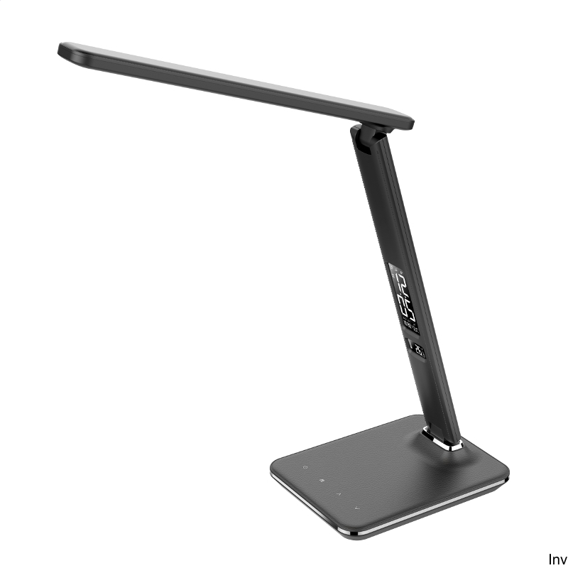 Lampka biurkowa Platinet LED 14W z zegarem, alarmem, termometrem i ładowarką USB, czarna