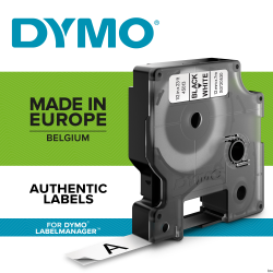 Taśma Dymo D1 12 mm x 7 m czarna/biała do drukarek etykiet