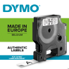 Taśma Dymo D1 12 mm x 7 m czarna/biała do drukarek etykiet