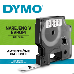 Taśma Dymo D1 12 mm x 7 m czarna/biała do drukarek etykiet
