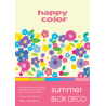 Blok papieru kolorowego Happy Color Deco Summer A4, 170g, 20 arkuszy, 5 kolorów
