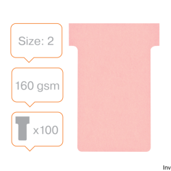Karteczki T-Card Nobo, rozmiar 2, różowe, 100 sztuk
