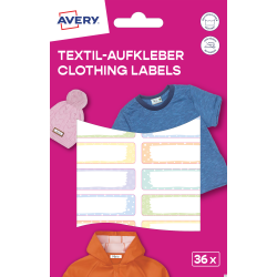Naklejki na ubrania 46 x 13 mm pastelowe 36 sztuk Avery Zweckform