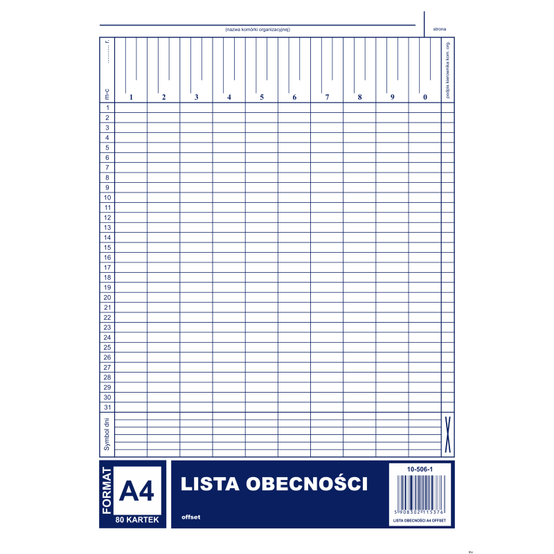 506-1 Lista obecności MICHALCZYK&PROKOP A4 40 kartek